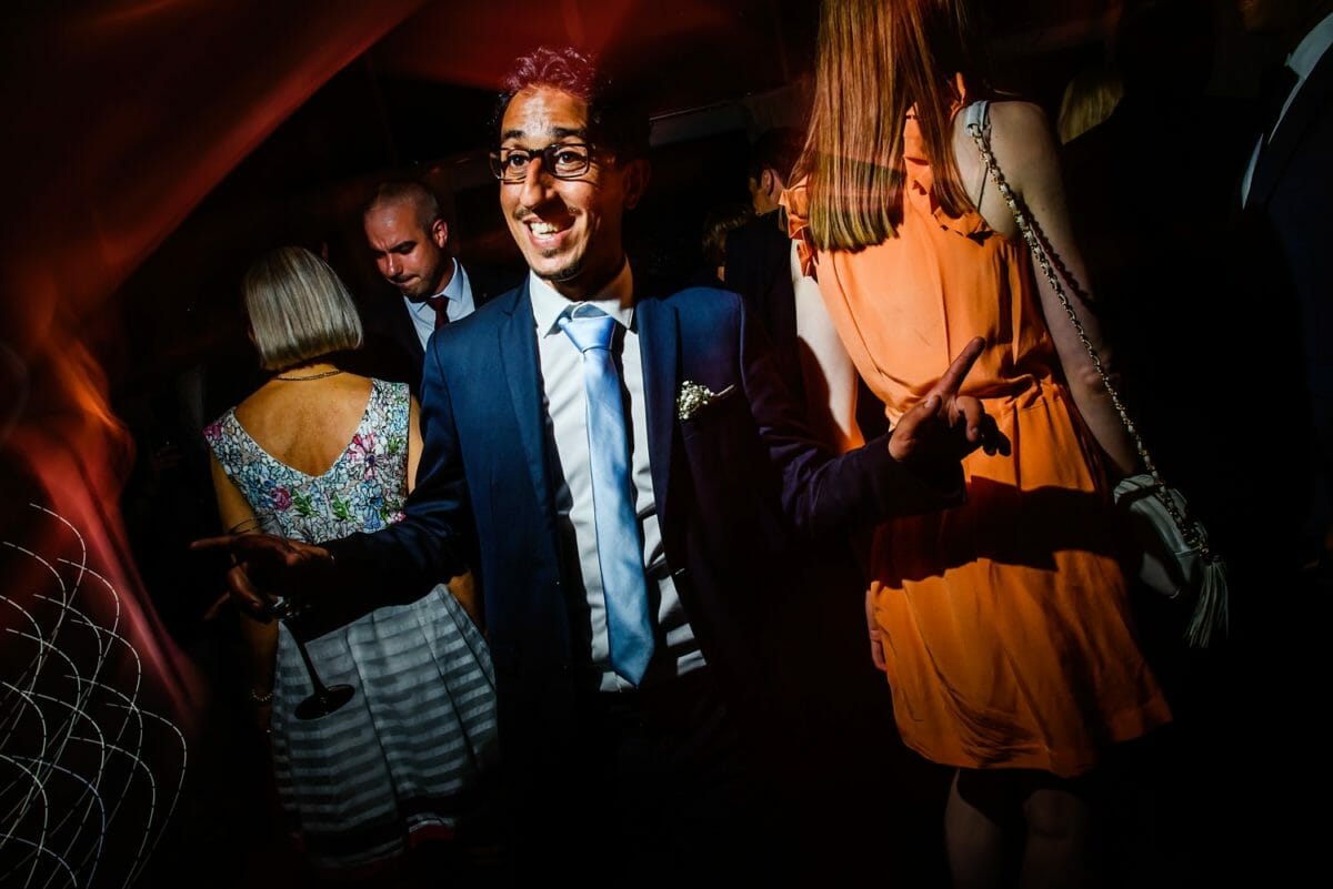 The best man showing his moves at Studland Bay House Wedding Photographer