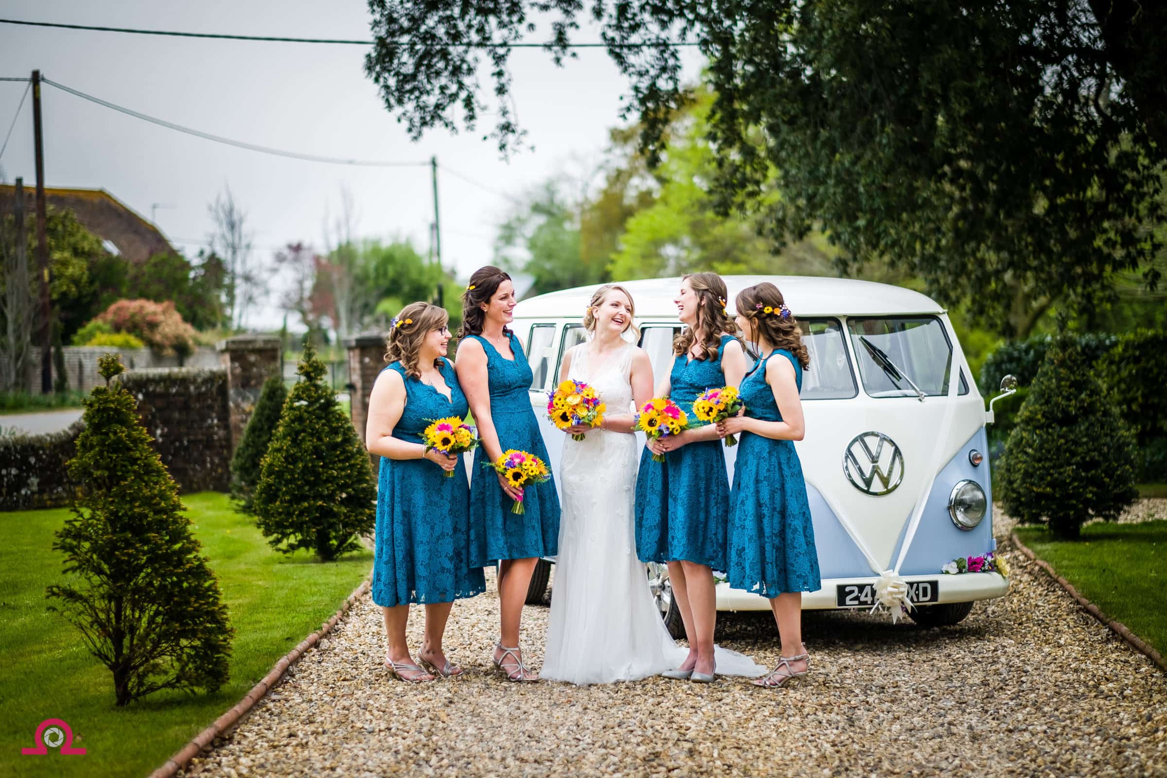 Bride and Bridesmaids at Parley Manor near Bournemouth