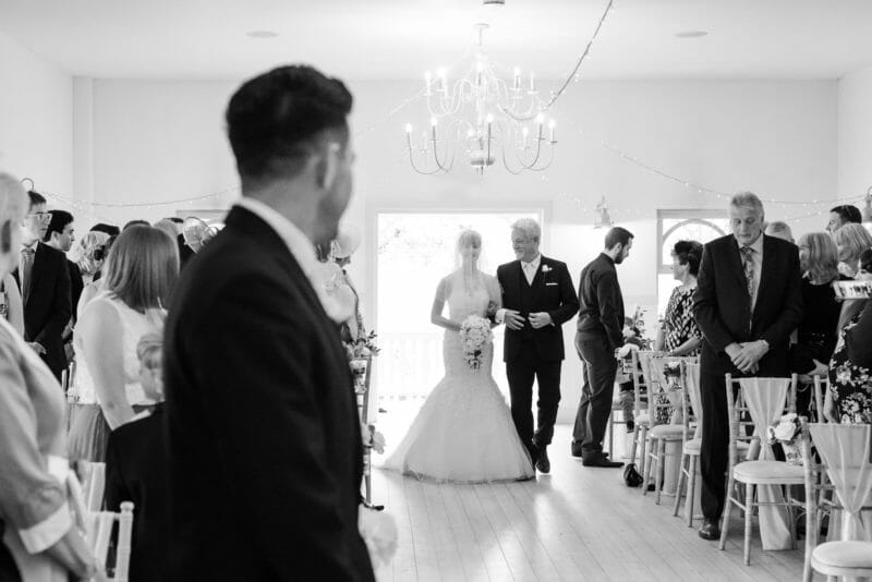 Dad and Bride enter the Pavillion | Kings Arms wedding