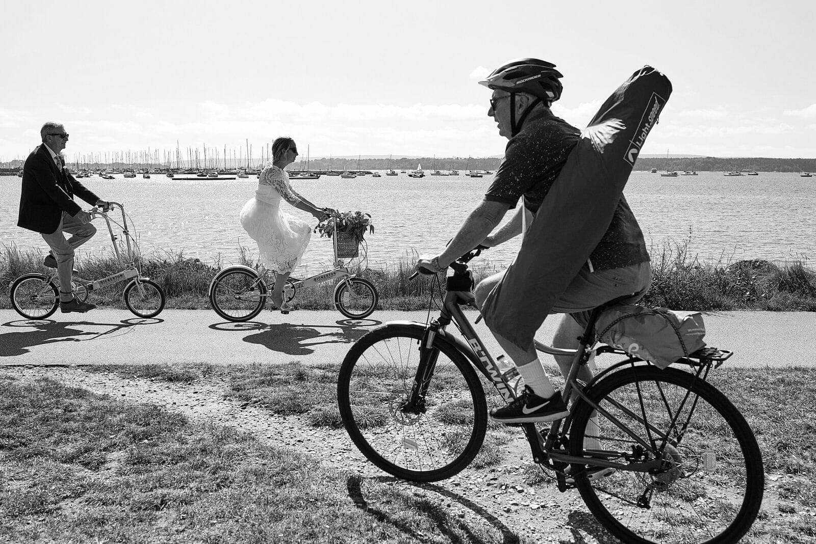 Dorset wedding photographer 3 Dorset wedding - Bride on bike