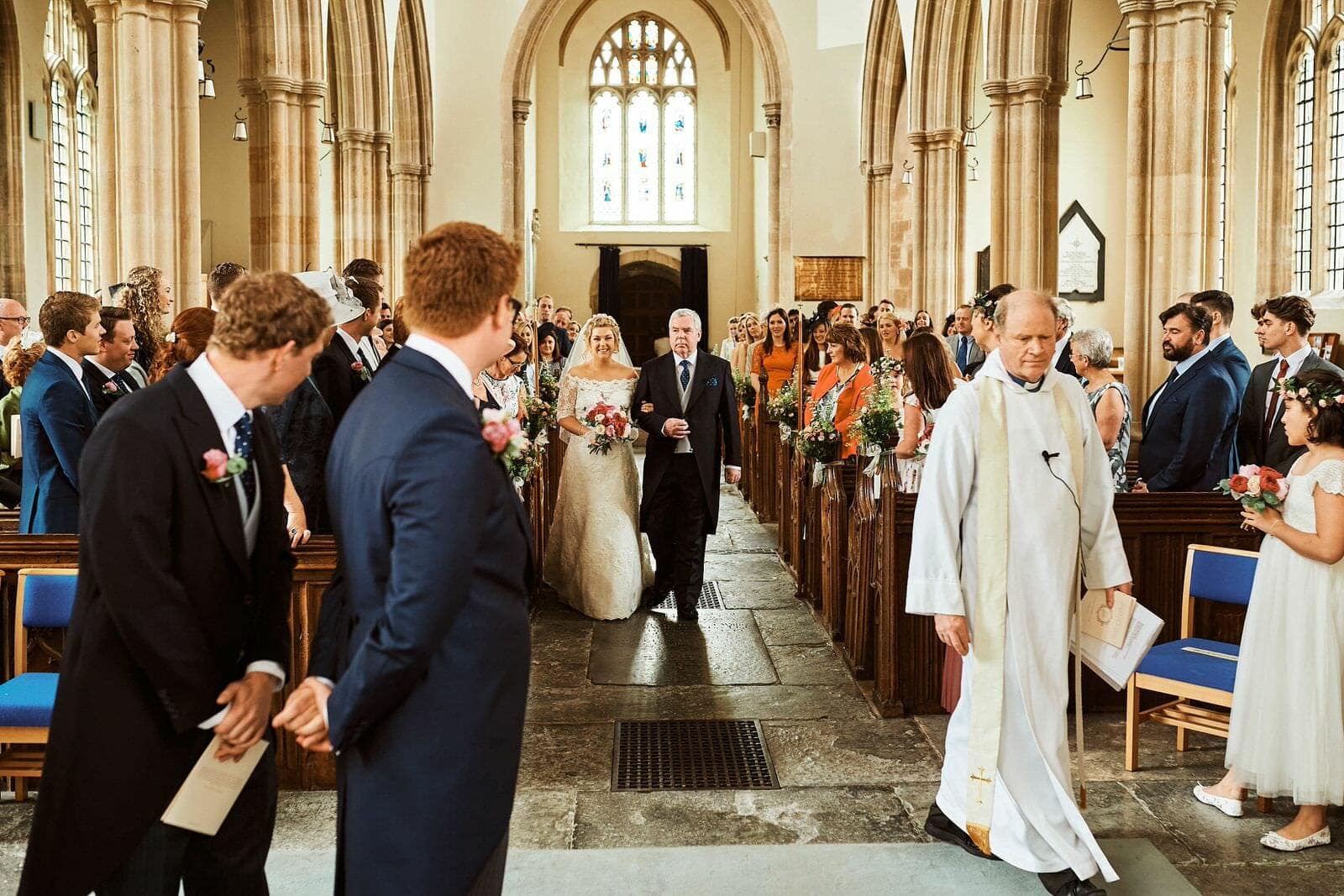 Bride enters church - North Cadbury Court Wedding photographer