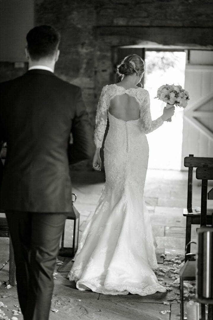 Dorset wedding photographer 27 Bride dress back - Brympton House wedding