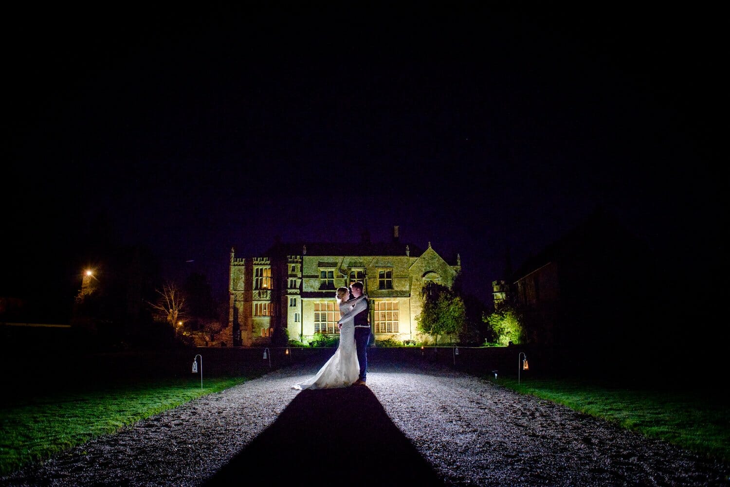 Brympton House wedding photographer 186 Brympton House wedding at Night-bride and groom