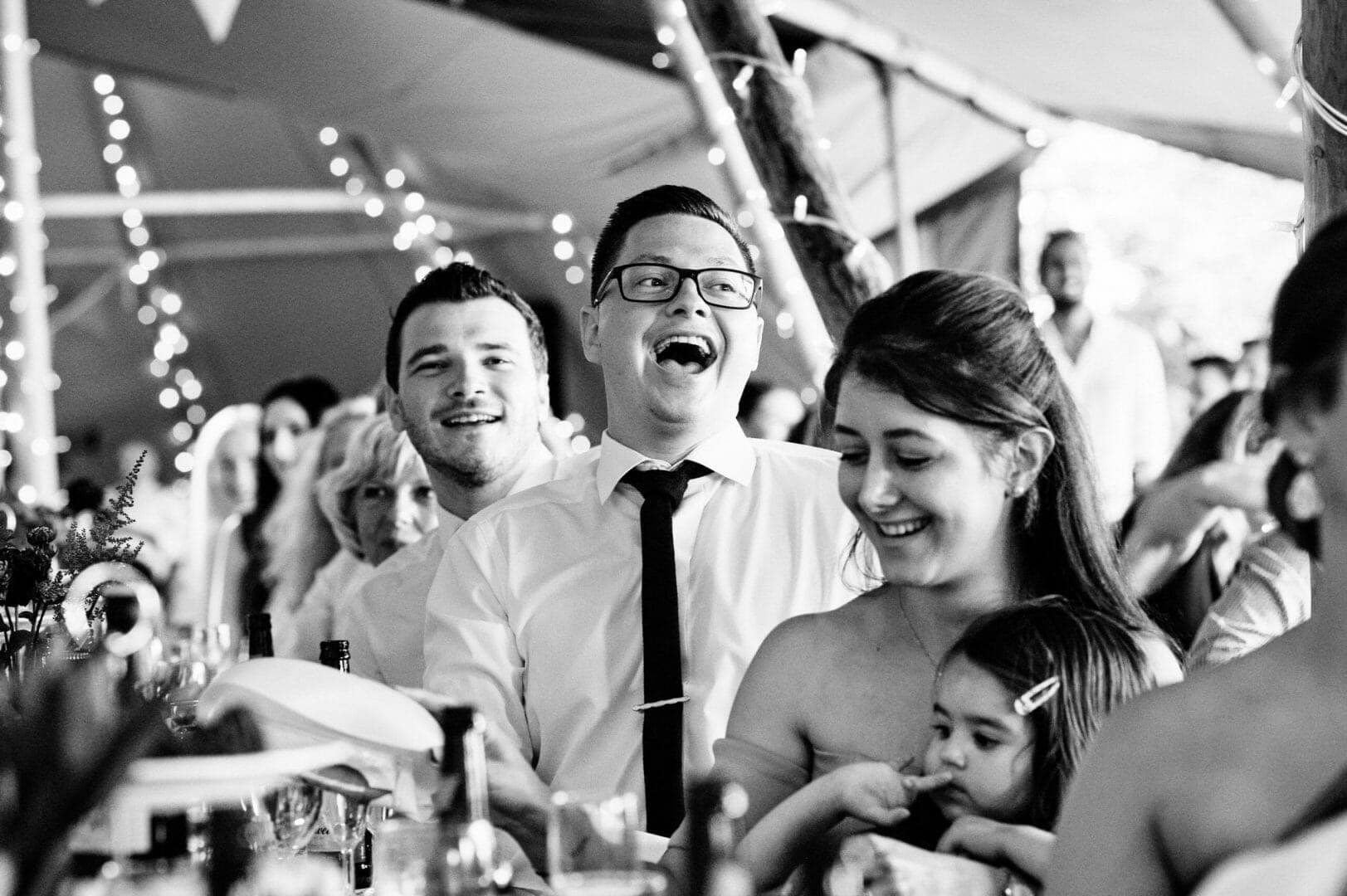 Laughing at grooms speech