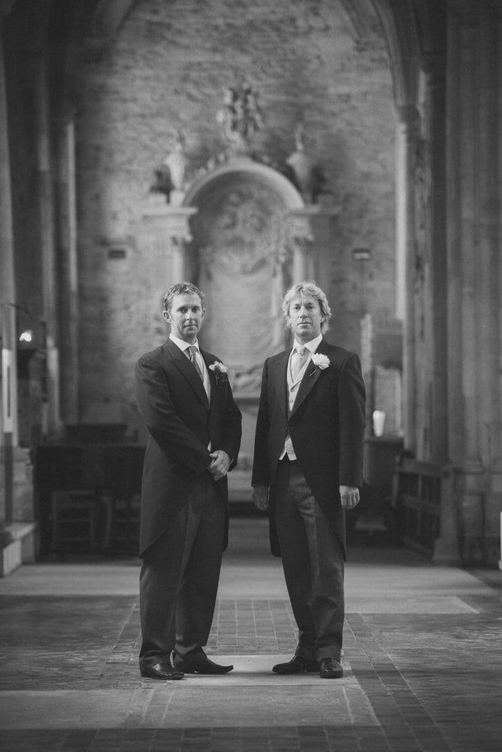 Groom and Best man at Milton Abbey
