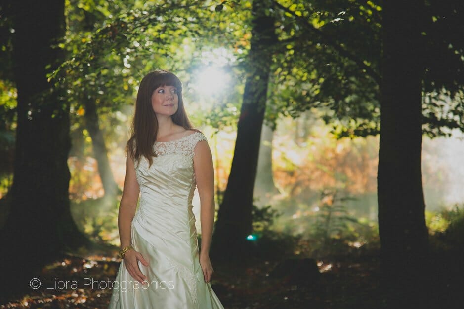 Bride posing in the New Forest