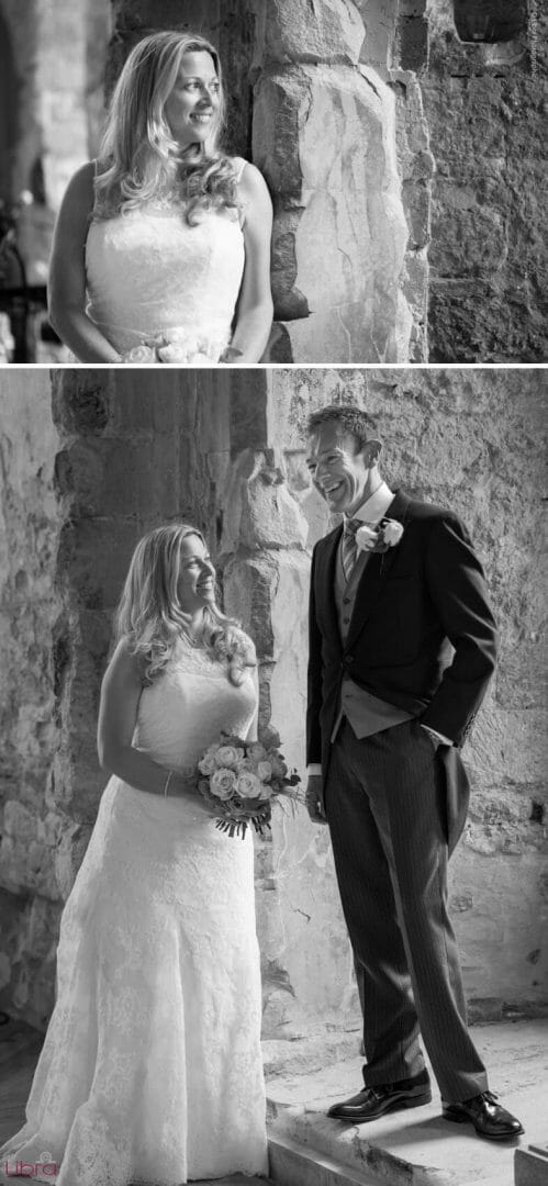 Lulworth Castle Wedding Photographer 14 Bride and groom in the basement of Lulworth Castle