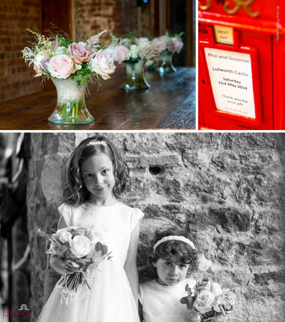 Lulworth Castle Wedding Photographer 18 Flowergirls in black and white
