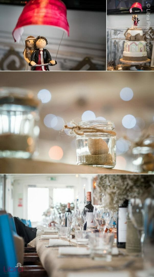 wedding details at the Beach house Cafe
